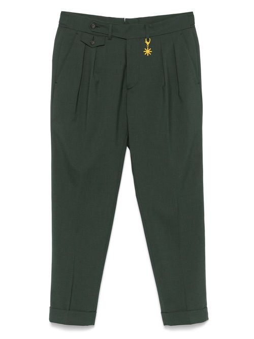 Manuel Ritz logo-appliqué trousers - Green