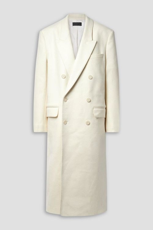Edmont double-breasted wool-blend coat - White - L