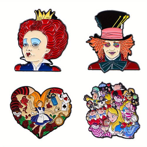 TEMU 4pcs Fashion Jewelry Pins For Backpacks Lapel Enamel Pins And Brooches For Woman Bags Badge Friend Gift