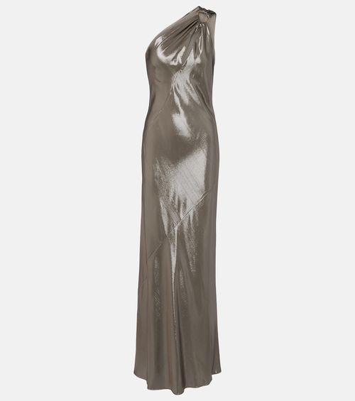 Odissea one-shoulder lamé gown
