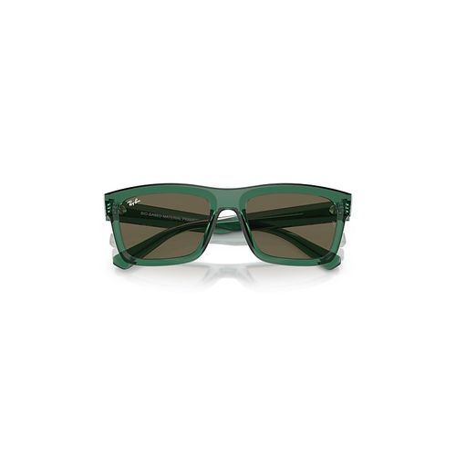 Ray-Ban Warren Bio-based Sunglasses Transparent Green Frame Brown Lenses 54-20