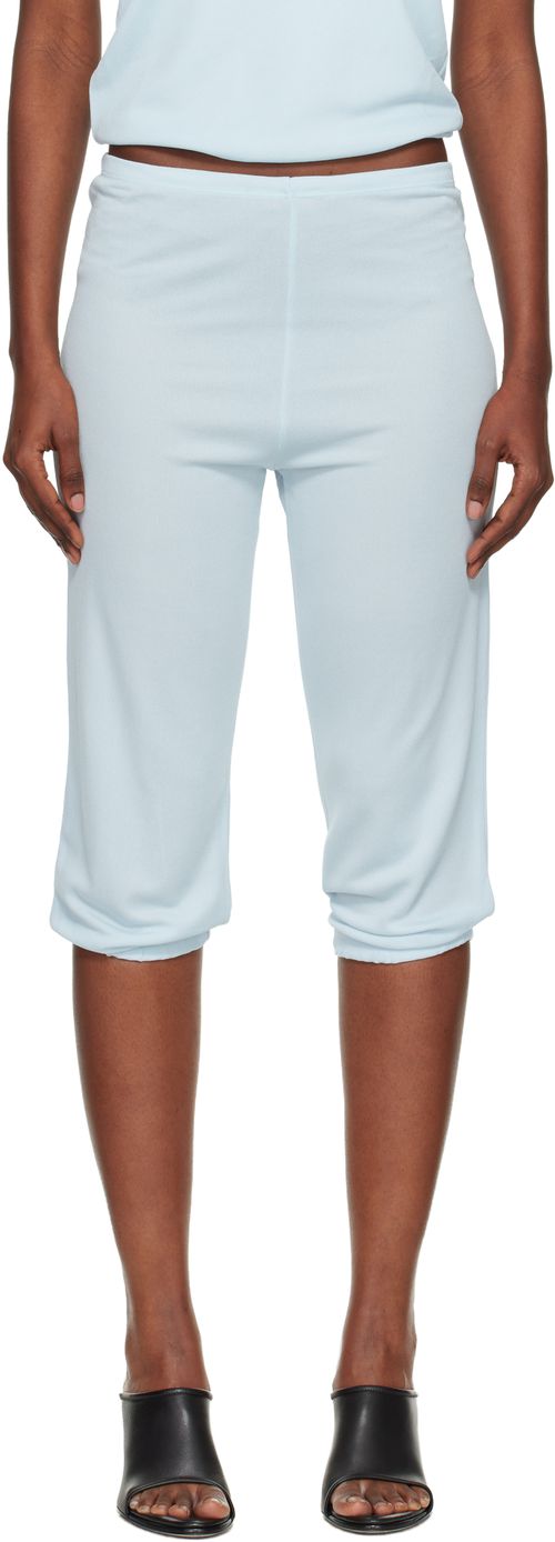 Blue Double Face Crêpe Jersey Dance Corsaire Lounge Pants