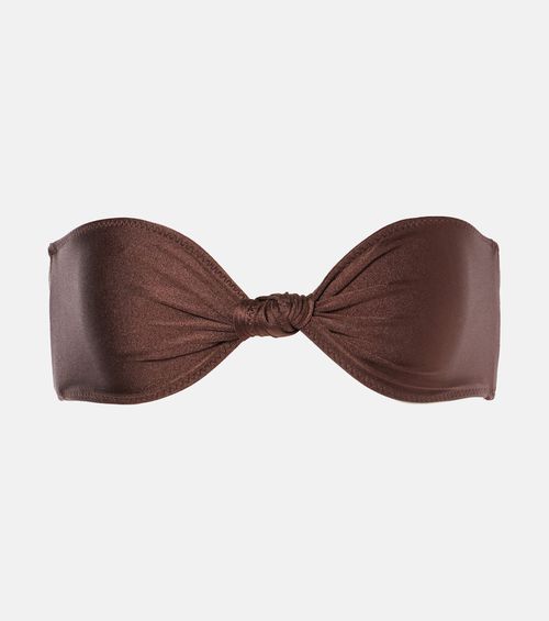 Knotted bandeau bikini top