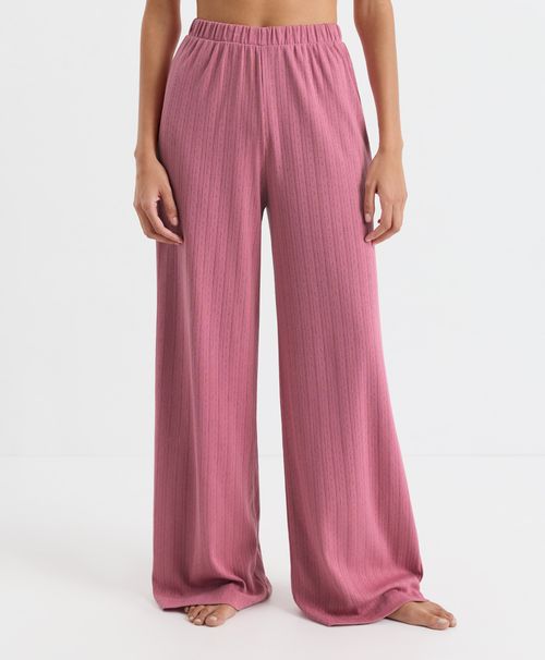 Women's Rose Bud Pointelle Wide Leg Pant