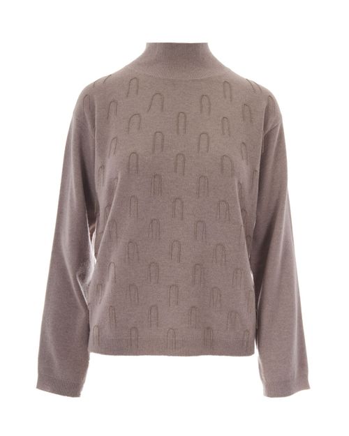 Beige Knitted Turtle Neck Sweater