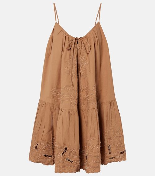 Embroidered cotton minidress