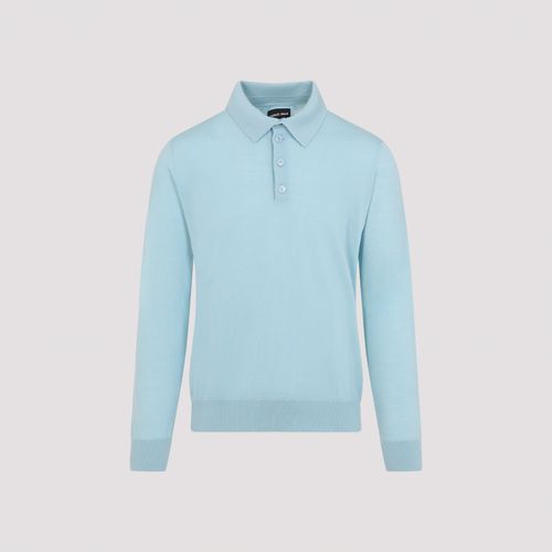Long-sleeved Polo Shirt in Virgin Wool