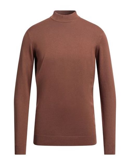 Man Turtleneck Brown Size XXL Viscose, Nylon