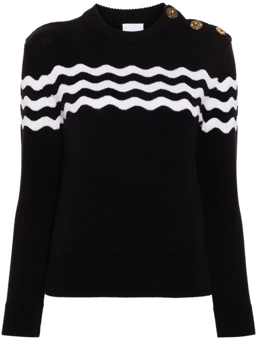 Wave knitted jumper - Blue