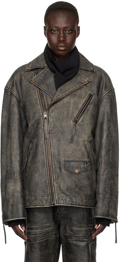 Acne Studios Black Biker Leather Jacket