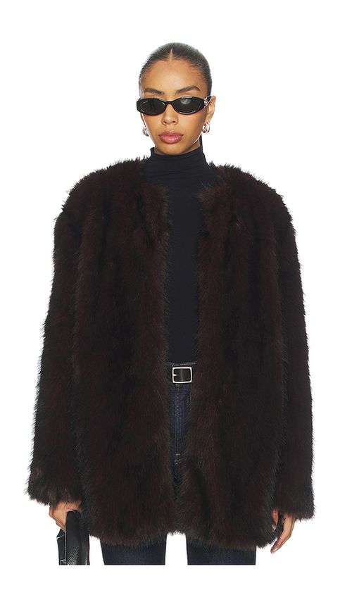 MADISON THE LABEL Marlowe Jacket in Chocolate. L. Also in XS