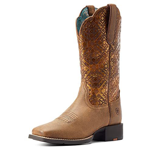 ARIAT Women’s Round Up Square Toe Western Boots – Traditional Leather Boot