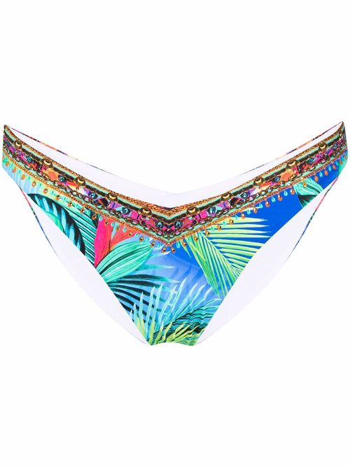 Whats Your Vice-print bikini bottoms - Green