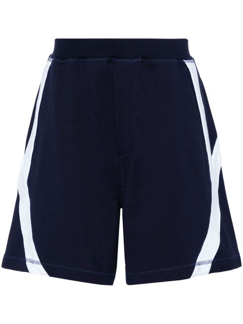 Contrasting-trim track shorts - Blue