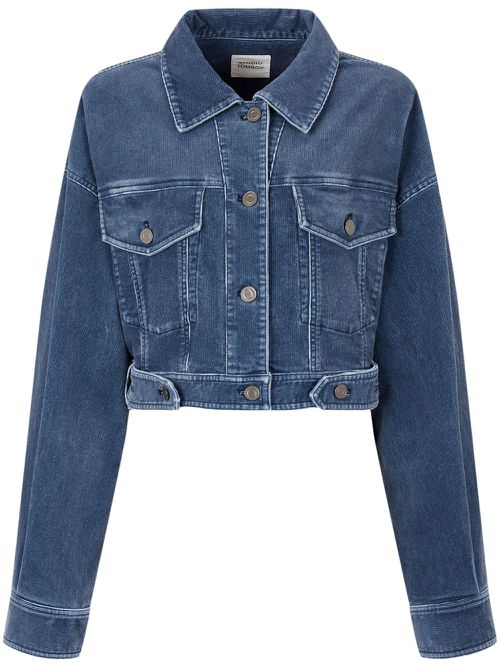 Corduroy cropped jacket - Blue