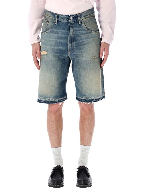 Men's Retro Distressed Denim Shorts Size 32