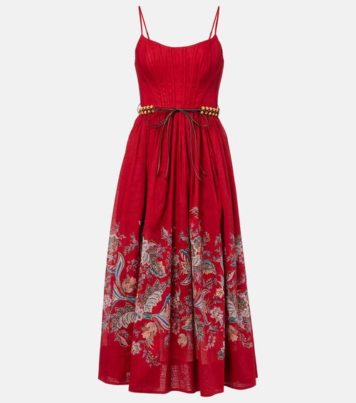 Zimmermann Rhiannon gathered paisley cotton midi dress