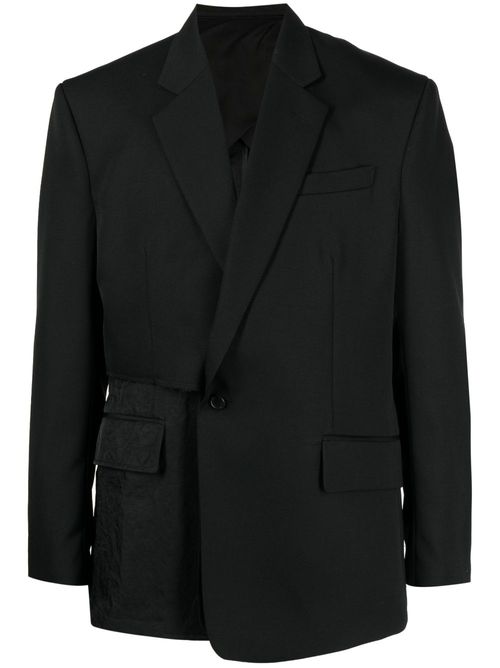 Asymmetric notched blazer - Black