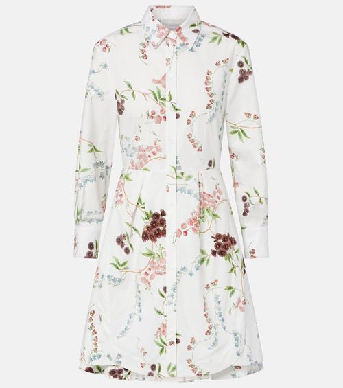 Floral cotton poplin shirt dress