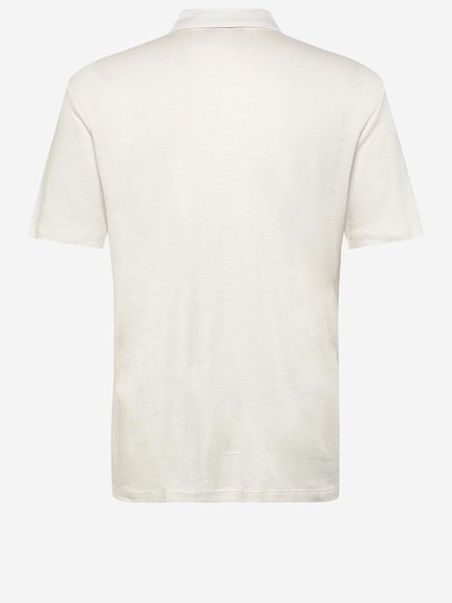 Linen-Lyocell Blend Polo Shirt — White