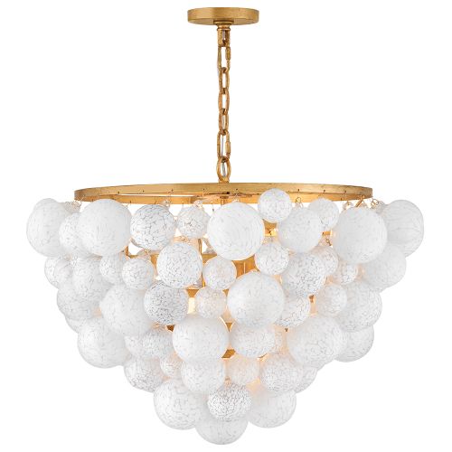 Distressed Brass LED Chandelier from the Marabel Collection