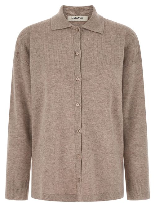 Wool and Cashmere Cardigan — Beige