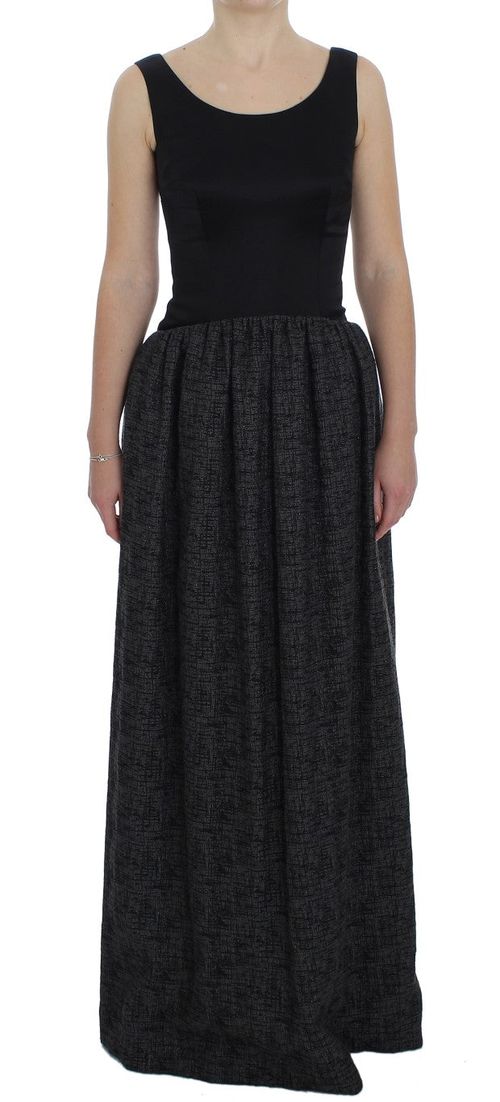 Rayon Sheath Gown Dress — Black