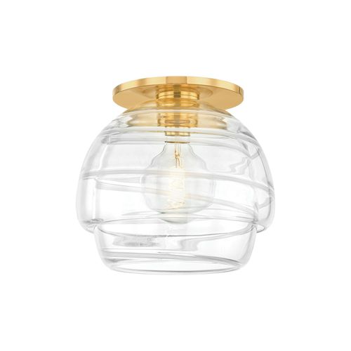 Aged Brass One Light Flush Mount from the Montvale Collection