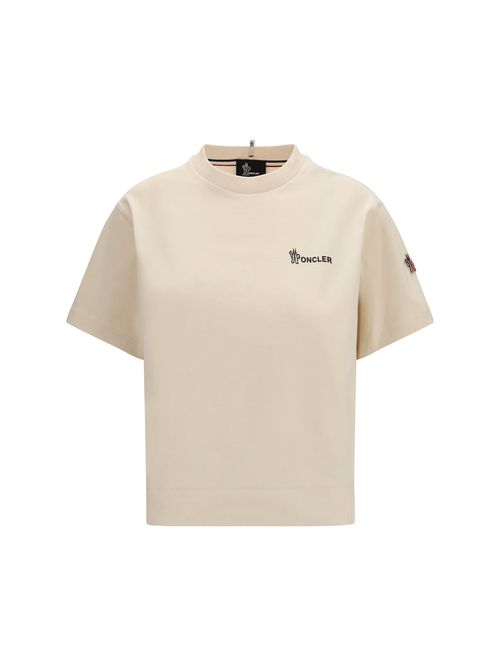 Logo-Embroidered Cotton T-Shirt — Beige