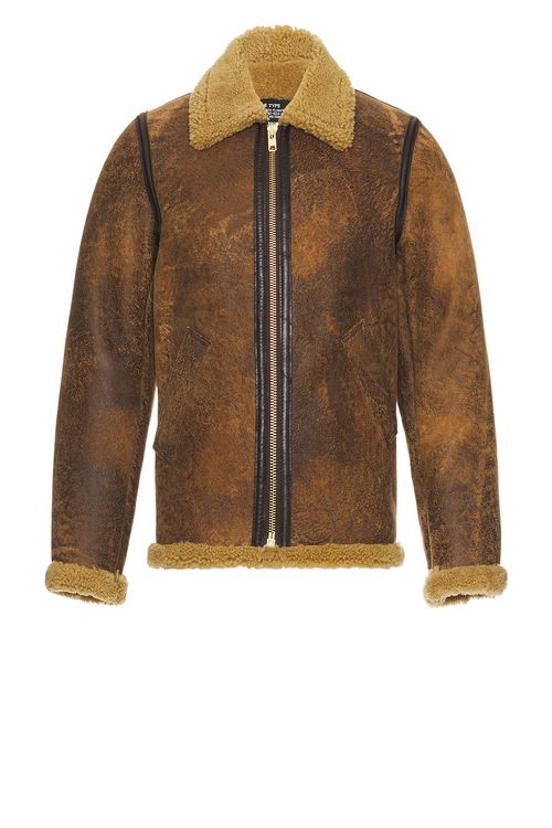 Schott Sheepskin Jacket in Brown