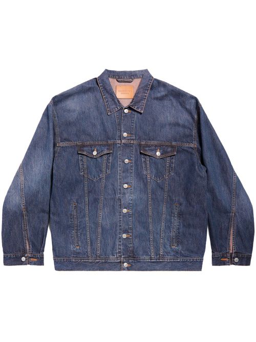 Drop-shoulder denim jacket - Blue
