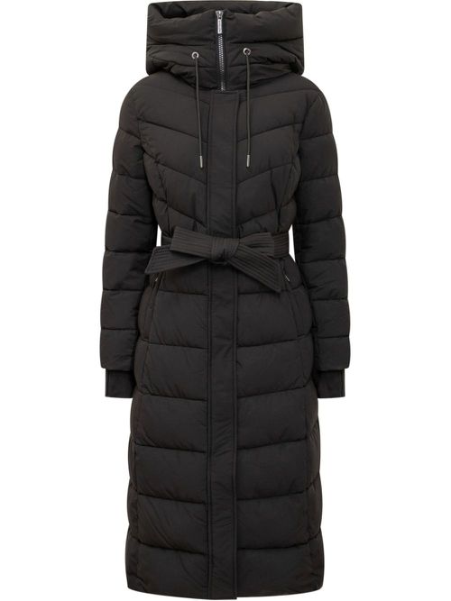 Quilted hooded puffer coat - Black