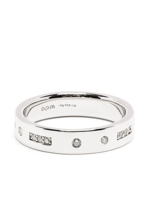 Morse Code band ring - Silver