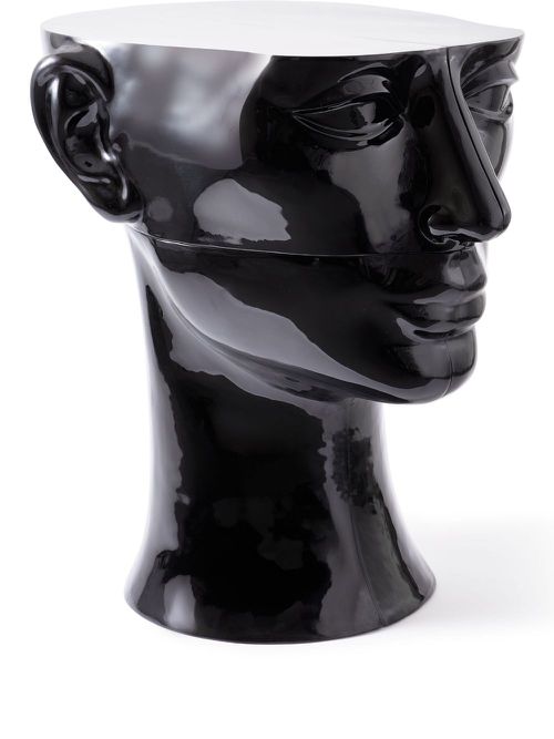 Head Right Bottom lacquered-finish sculpture - Black