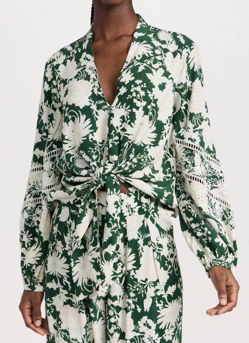 Anastasia Knotted Blouse In Green