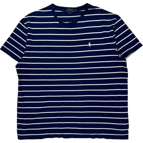 Polo By Ralph Lauren Striped T-Shirt - XL Blue Cotton