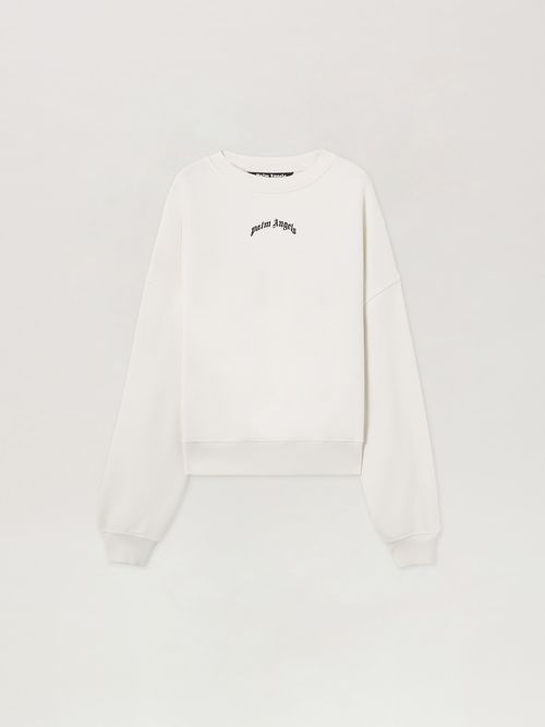 Back Curved Logo Loose Sweatshirt Man  Off White Black