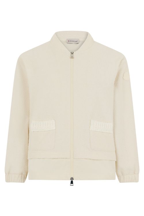 Zip-Up Cotton-Blend Jacket — Cream
