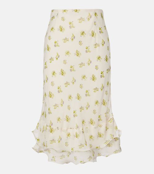 Airy Daydream floral midi skirt