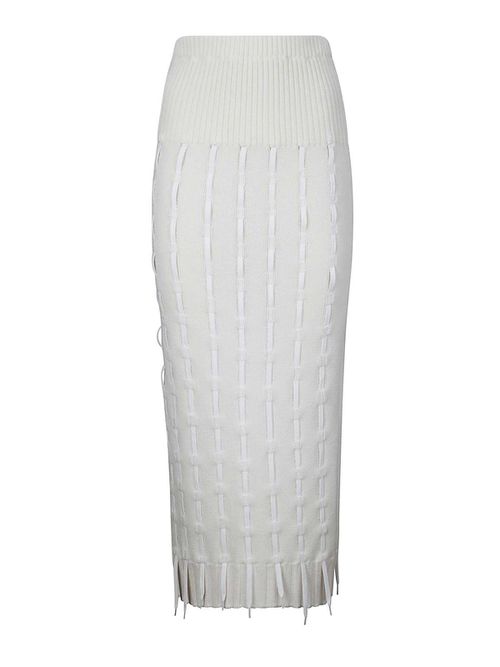 Laces Basted Knit Skirt