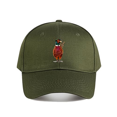 TEMU Happy Pheasant Cartoon Game Bird Baseball Cap - High Quality Adjustable , Unisex Golf & Christmas Hat For , Machine Washable Outdoor