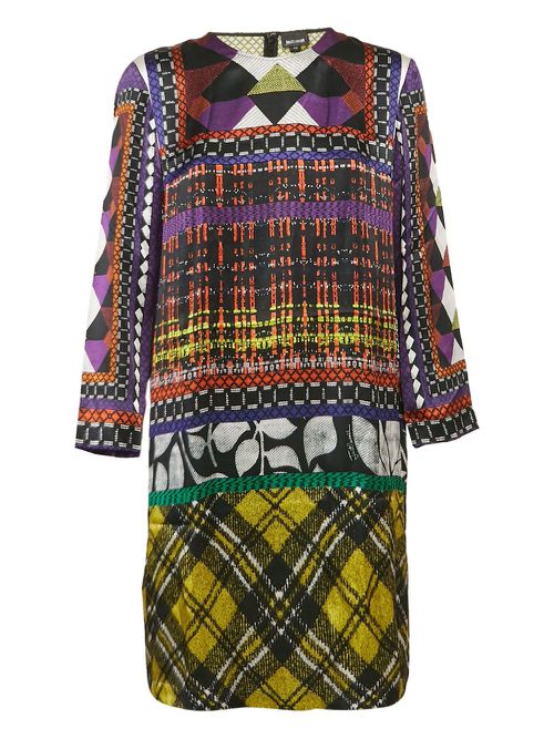 Geometric-print shift mini dress - Purple