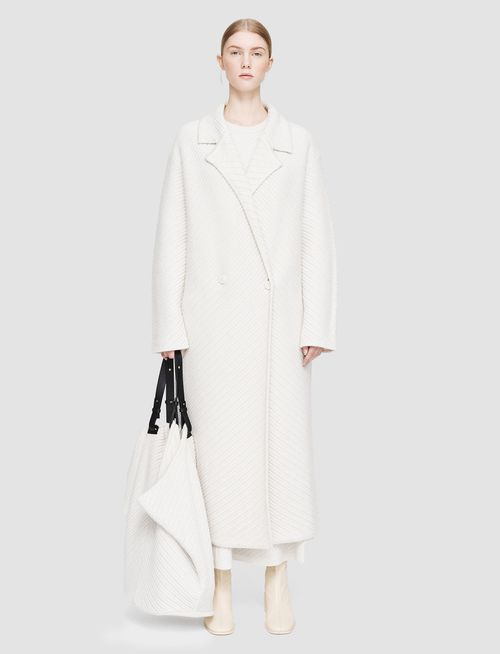 Diagonal Knit Coat