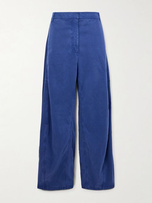 Sid Tencel Lyocell-blend Wide-leg Pants - Blue