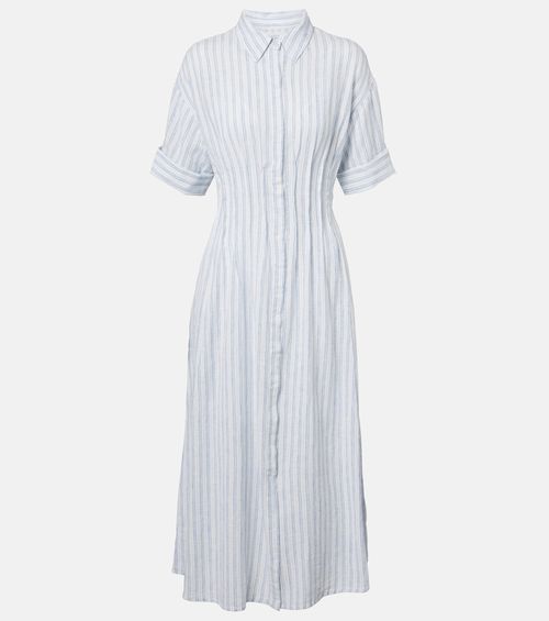 Saron striped cotton and linen shirt dress