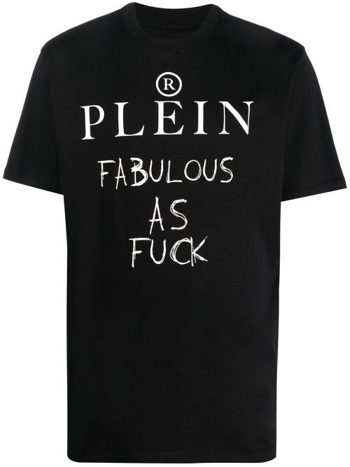 Slogan print T-shirt - Black