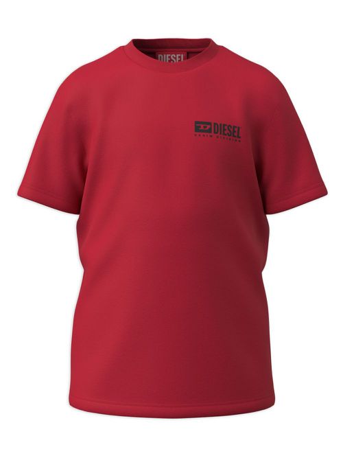 Logo-flocked cotton T-shirt - Red