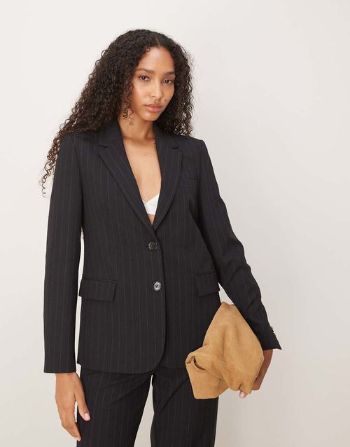 Classic blazer co-ord in navy pinstripe