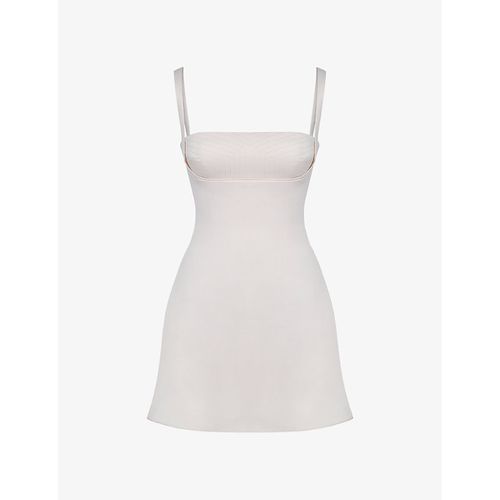 Womens Vintage Cream Kara Stretch-woven Mini Slip Dress