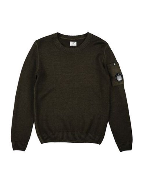 C. p. Company Undersixteen Kid Boy Sweater Military green Size 10 Wool